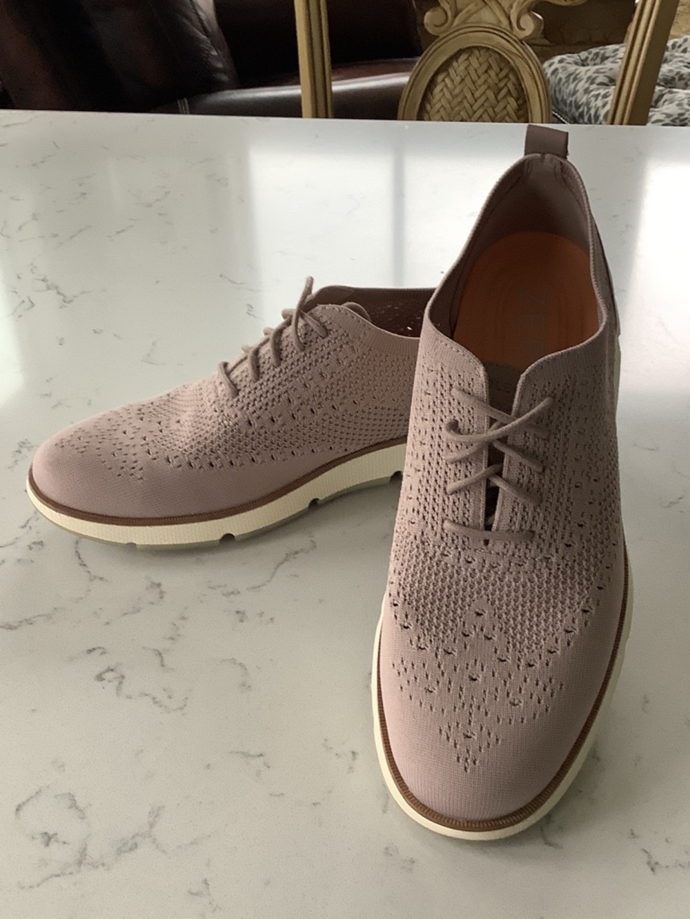 Cole Haan Pink Knit Wingtip Oxford Sneakers